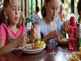 Children eating at our adventure park cafe. 
