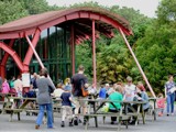 Dinosaur adventure parks cafe outdoor seating area 